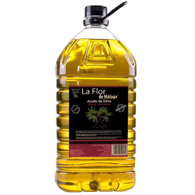 Imagen de la oferta: ACEITE DE OLIVA INTENSO LA FLOR DE MALAGA PET GARRAFA TRANSP. ASA NEGRA 5L