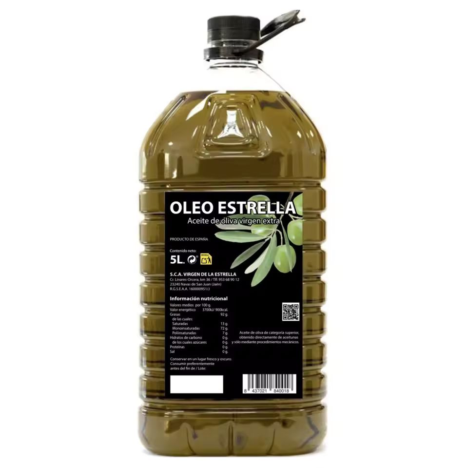 Imagen de: Aceite Oliva Virgen Extra -Garrafa 5L - Origen Jaén - Andalucía - Aceite Cooperativa OLEOESTRELLA
