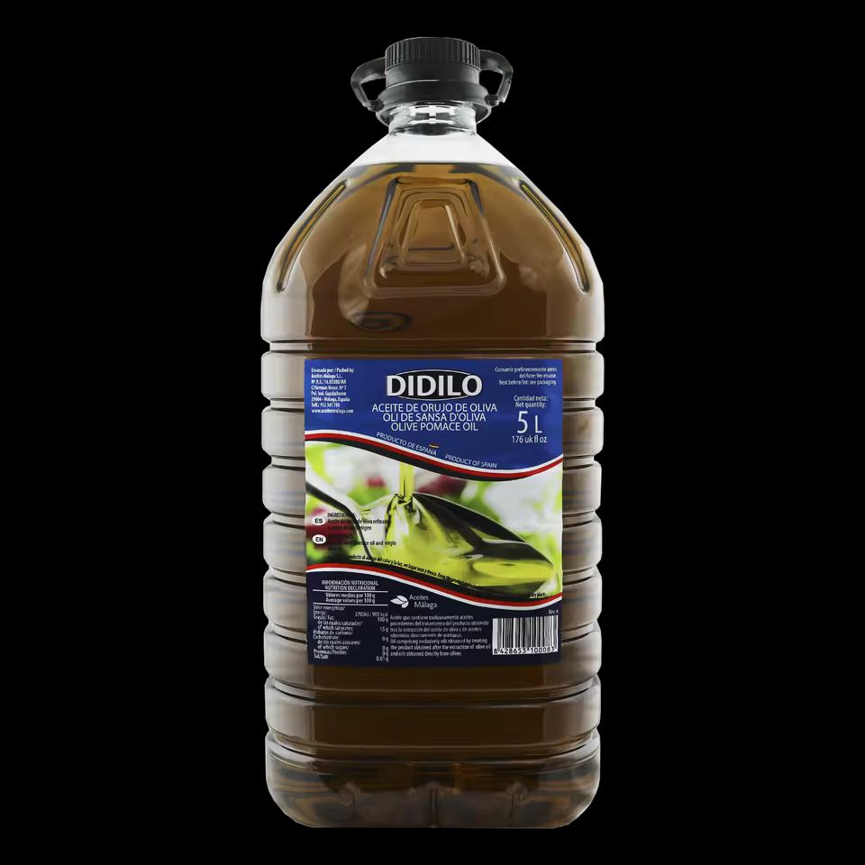Imagen de: Aceite de Orujo de Oliva DIDILO Garrafa Transparente Asa Negra 5L