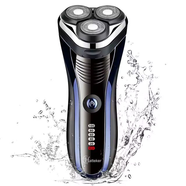 Imagen de la oferta: Hatteker-Afeitadora eléctrica 3 en 1 para hombre, cabezales flotantes 3D, resistente al agua, recortador de barba USB, cortadora de pelo de nariz, aseo de alta rentable