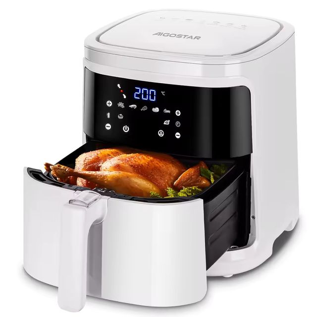Imagen de la oferta: AIGOSTAR Freidora de Aire sin Aceite 7L,1900W. Pantalla LED táctil, 7 Funciones Preestablecidas + Mantener Caliente y Modo Manual, Libro de Recetas Incluido, Libre de BPA