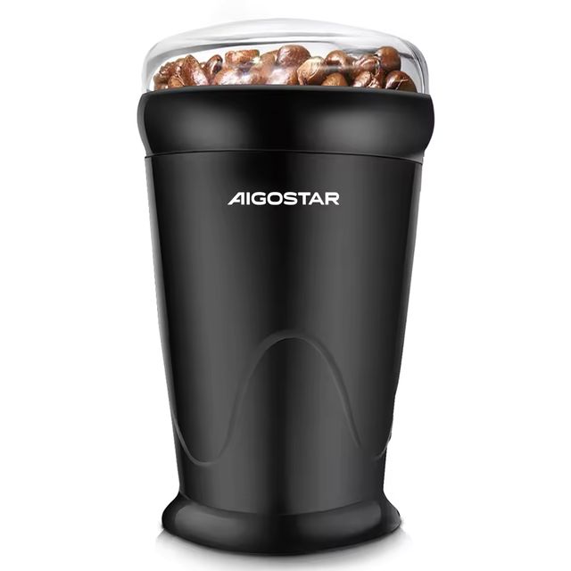 Imagen de la oferta: AIGOSTAR Molinillo de Café Eléctrico, Capacidad 60gr con Cepillo para Limpieza, Tapa Transparente,Cuchillas Acero Inoxidable (200W)