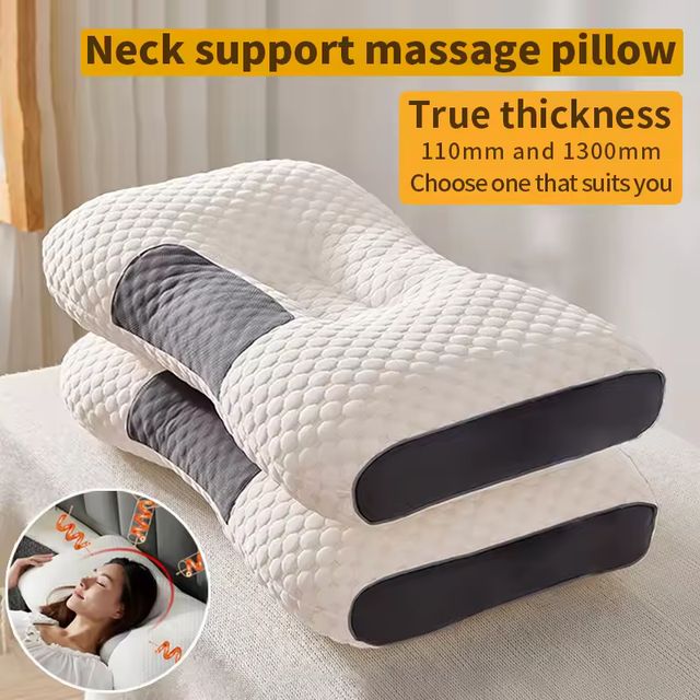 Imagen de la oferta: Almohada para el cuello que ayuda a dormir y protege el cuello, almohada ortopédica para el hogar de fibra de soja para SPA, almohada de masaje para dormir, nuevo