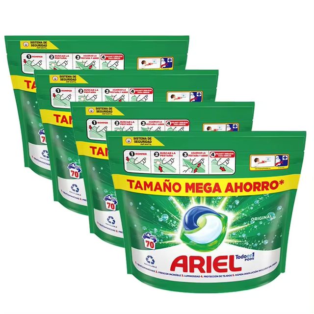Imagen de la oferta: Ariel | Pack Todo En 1 Pods, 280 Cápsulas De Detergente Líquido, Tamaño Mega Ahorro, Formato 4x70 Lavados