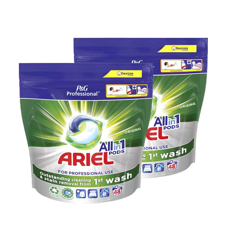 Imagen de: Ariel Professional Cápsulas Todo en Uno – Pack de 96 Lavados (48 x 2) – Poder Antimanchas y Limpieza Profunda para Ropa Impecable
