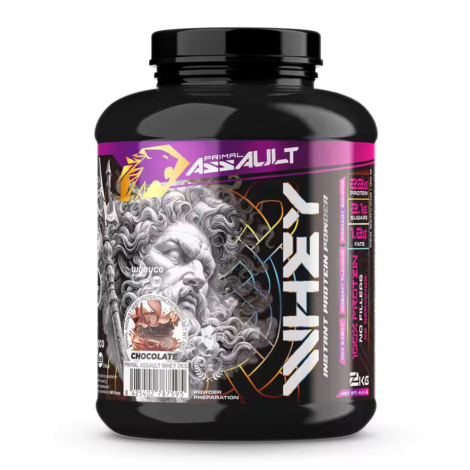 Imagen de: ASSAULT - 100% concentrado de proteína de suero WHEYCO® optimizado para poner en marcha los procesos de desarrollo muscular de su organismo. La proteína contribuye al crecimiento y mantenimiento de la masa muscular