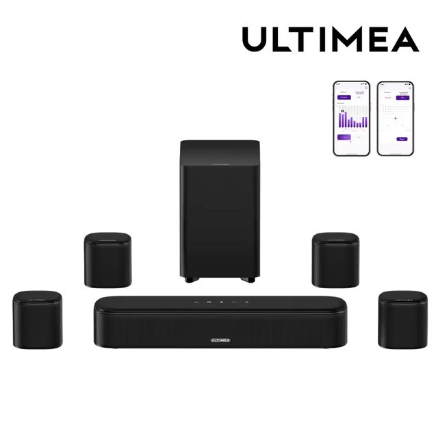 Imagen de la oferta: Sistema de barra de sonido ULTIMEA de 7.1 canales para televisión con 4 altavoces envolventes, sonido envolvente virtual controlado por aplicación