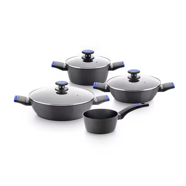 Imagen de la oferta: MONIX Martín Berasategui – Batería de Cocina 7 Piezas – Aluminio Forjado Antiadherente sin PFOA – Apta para Inducción – Con Tapas de Cristal – Recomendada por Chef Estrella Michelín