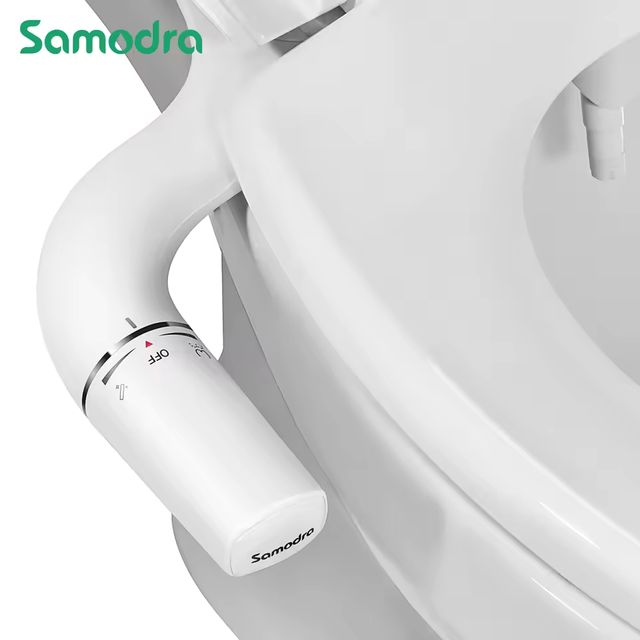 Imagen de la oferta: Bidet SAMODRA Ultra-Delgado, Bidet Minimalista para Inodoro con Doble Boquilla (Lavado Frontal y Trasero) Presión de Agua Ajustable, Attachment de Asiento para Inodoro con Agua Fresca, Fácil de Instalar
