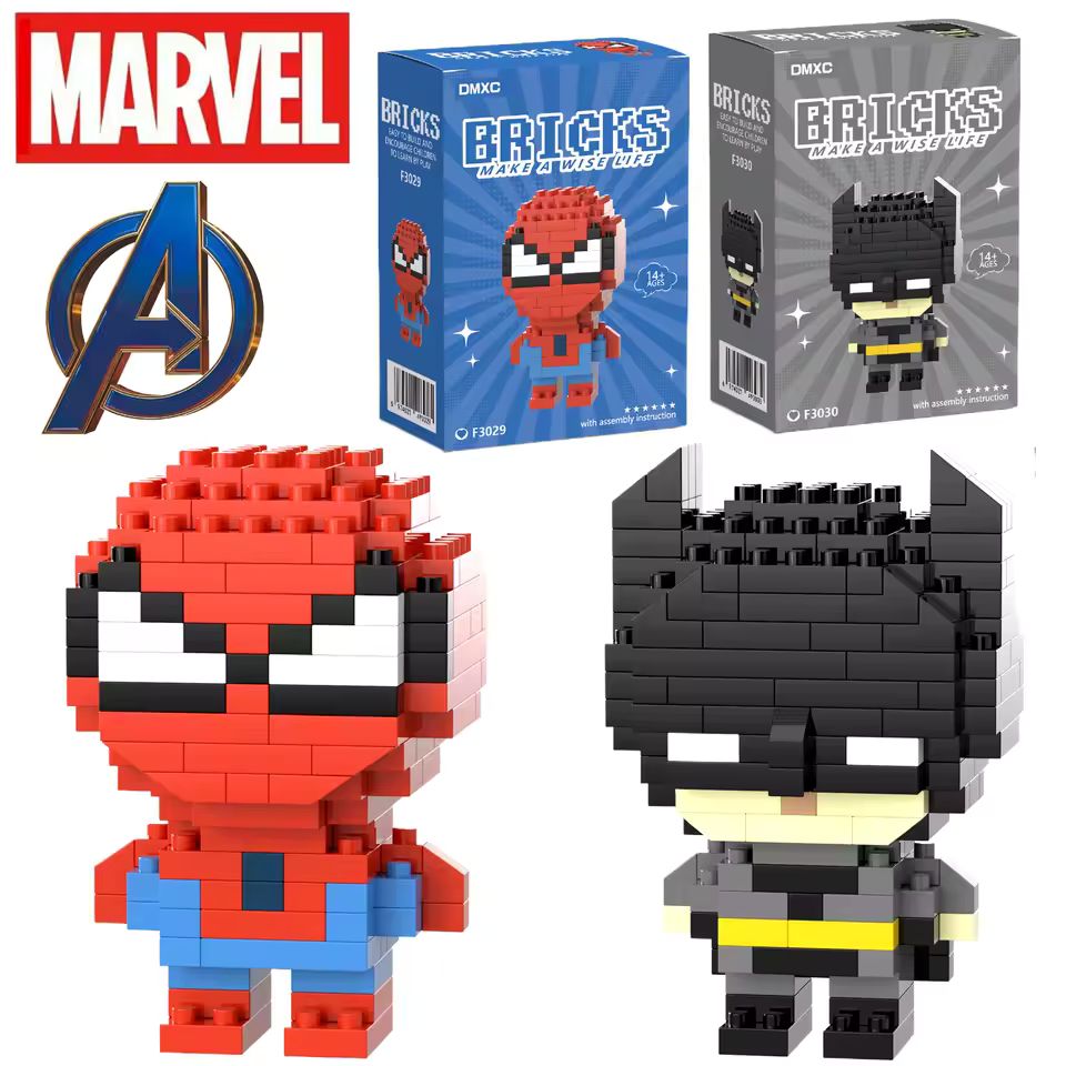 Imagen de: Disney Spider Man-bloques de construcción Deadpool y Venom Iron Man, figura de Marvel Legends, modelo de personaje de dibujos animados, juguetes para niños, regalos