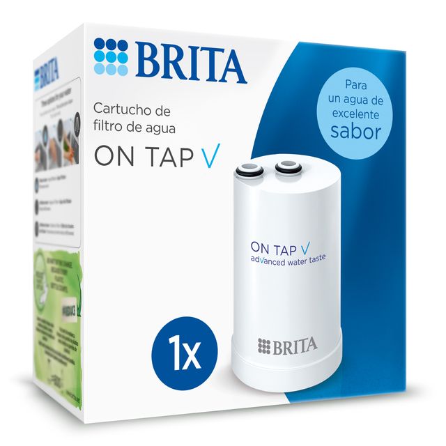Imagen de la oferta: BRITA Filtro de Agua On Tap V | De 1 a 4 Unidades | Compatible con Sistema BRITA On Tap | Filtra hasta 600L | Reduce cloro, microplásticos y contaminantes | Conserva minerales | Instalación rápida | Sin BPA | Tecnología de microfiltración