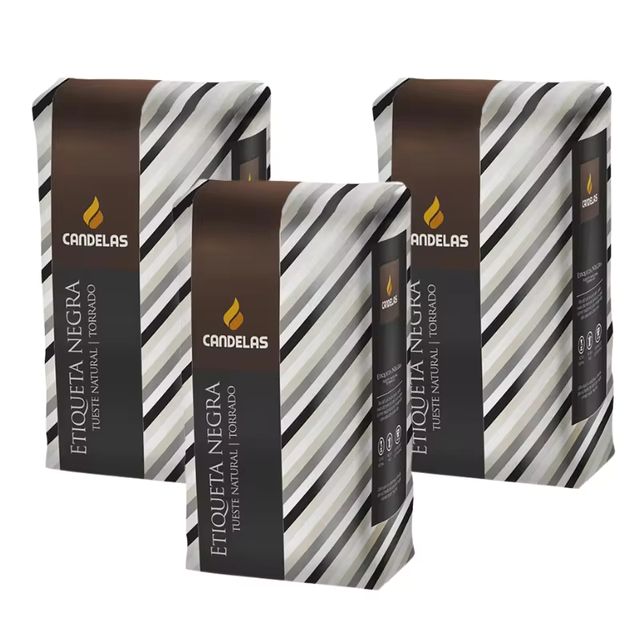 Imagen de la oferta: Café Candelas Etiqueta Negra Grano Natural 3 Bolsas 1Kg (3kg)