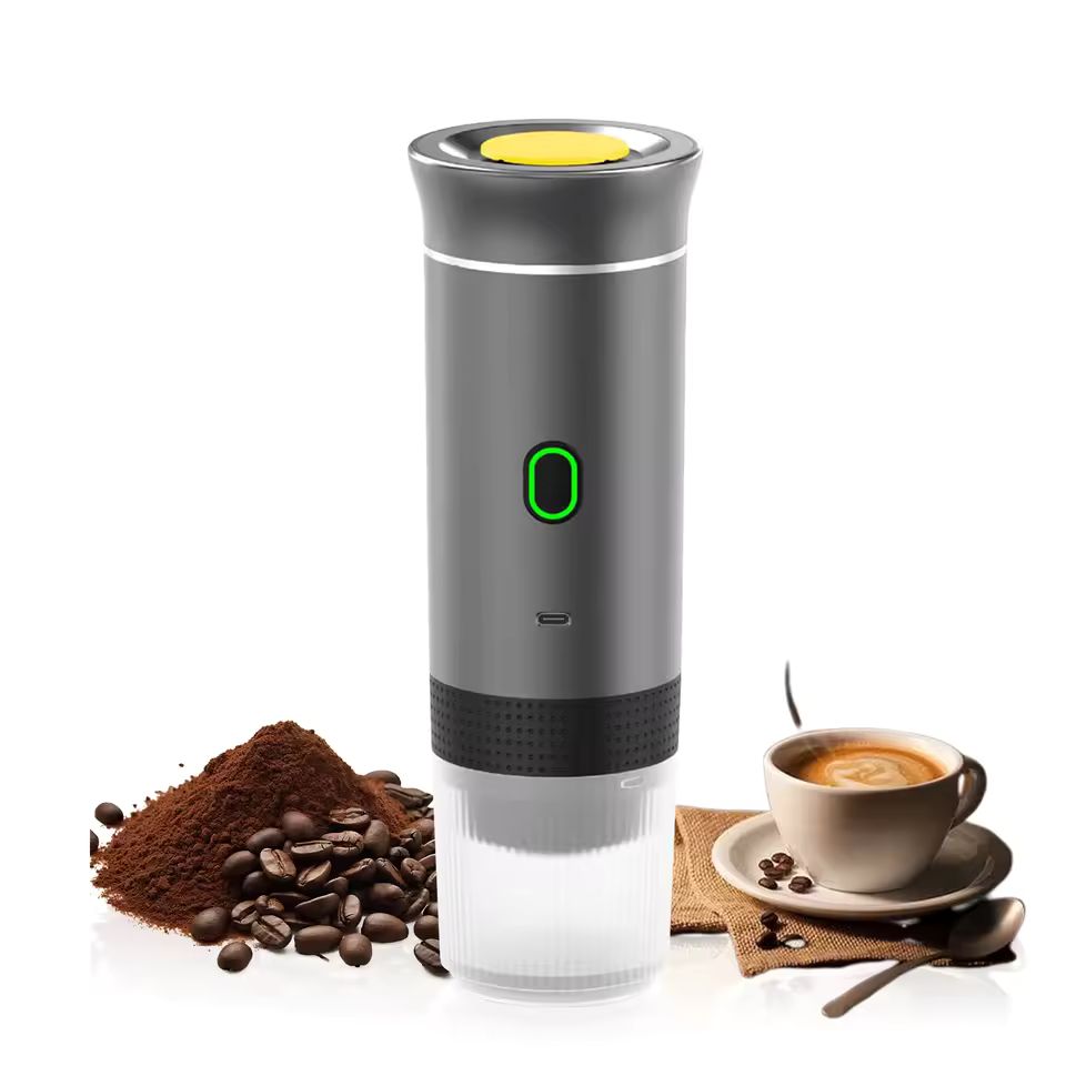 Imagen de: Cafetera Espresso portátil eléctrica inalámbrica 3 en 1 para coche y hogar, cafetera para acampar, cápsula en polvo, cafetera de viaje