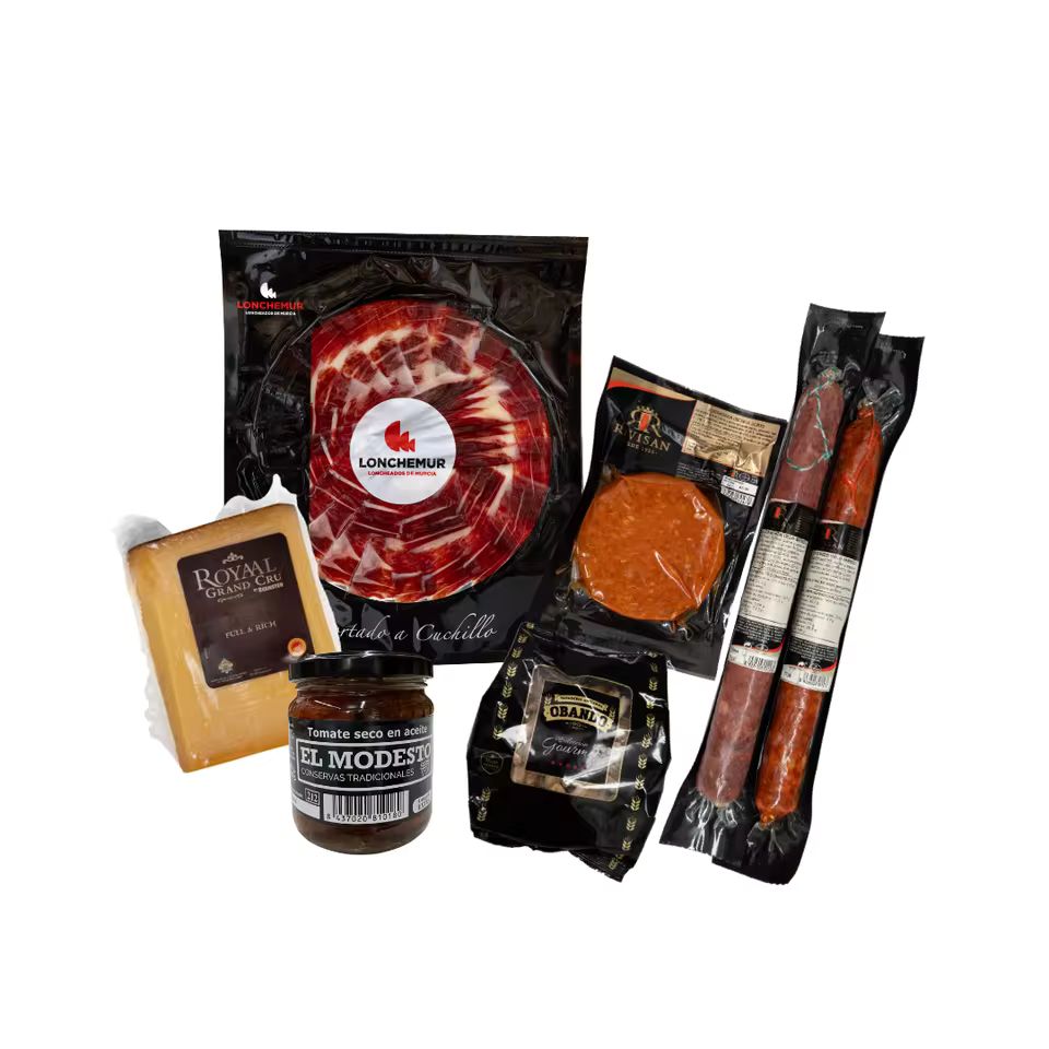 Imagen de: Caja Gourmet Ibérica LONCHEMUR con Jamón, Embutidos y Tomates Secos El Modesto