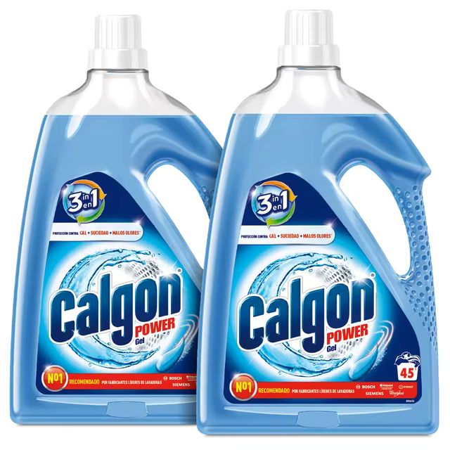 Imagen de la oferta: Calgon Power Gel - Antical para la Lavadora, Elimina Olores y Suciedad, en Formato Gel, 4,5L (90 dosis, 2x25 L)