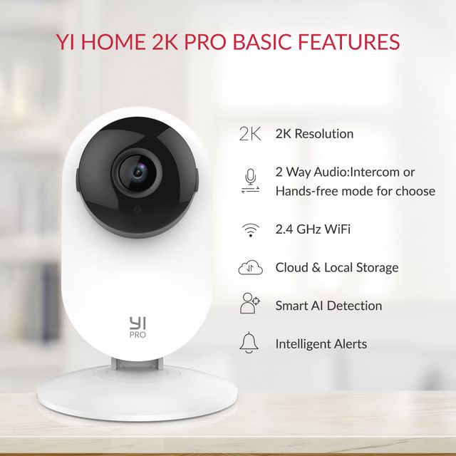 Imagen de la oferta: Cámara doméstica YI Pro 2K Wifi 2/4 Uds Kit 3MP con visión nocturna protección de seguridad IP detección humana/sonido alimentada por IA