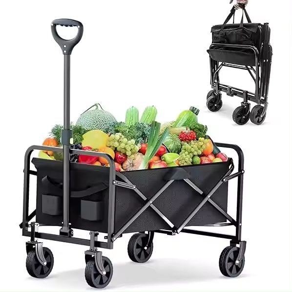 Imagen de la oferta: Carro de Mano Plegable con Ruedas DASCK - Transporte para Playa, Jardín, Almacén, Camping y Deportes - Capacidad 120kg