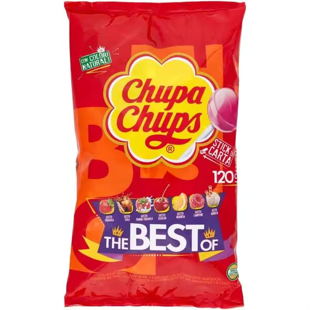 Imagen de la oferta: Chupa Chups Original Caramelo con Palo de Sabores Variados 120 x 12g