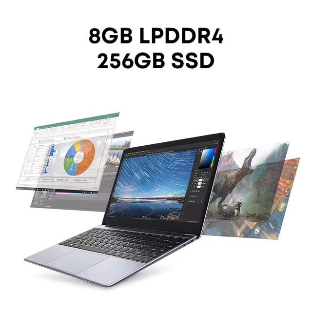 Imagen de la oferta: Portátil CHUWI HeroBook Pro Pantalla FHD de 14,1 pulgadas Intel Celeron N4020 Dual Core UHD Graphics 600 GPU 8 GB LPDDR4 256 GB SSD Windows 11 M.2 Hasta 1 T 1,3 KG Notebook