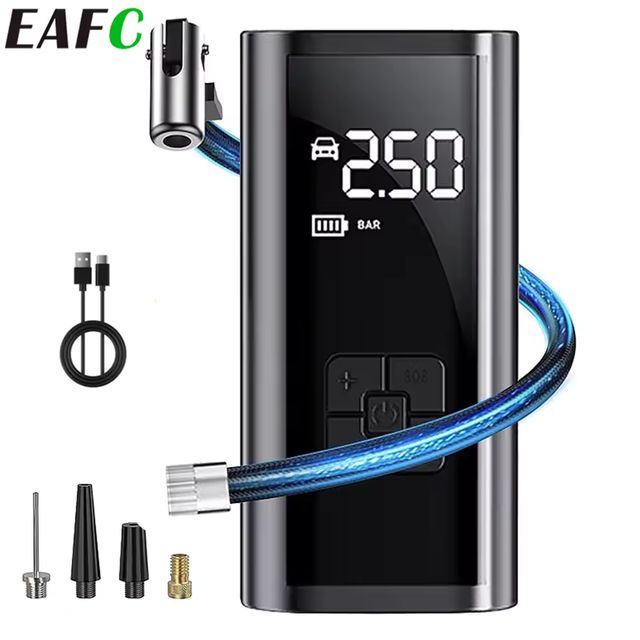 Imagen de la oferta: Car Wireless Air Pump Air Compressor Tire Ball Inflator LED Light Tyre Inflator 150PSI Electric for Car Motorcycles Bicycles