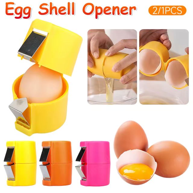 Imagen de la oferta: Abridor de huevos creativo, rompecabezas de mano, separador de clara de huevo, herramienta cortadora, removedor de huevos, utensilio de cocina, 2/1 Uds