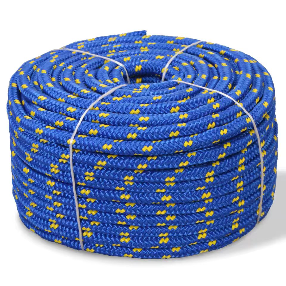 Imagen de: Cuerda marina de polipropileno 10 mm 50 m azul Accesorios de ferretería Cuerdas Accesorios de materiales de construcción que se utilizan como obenques o líneas de amarre en el muelle
