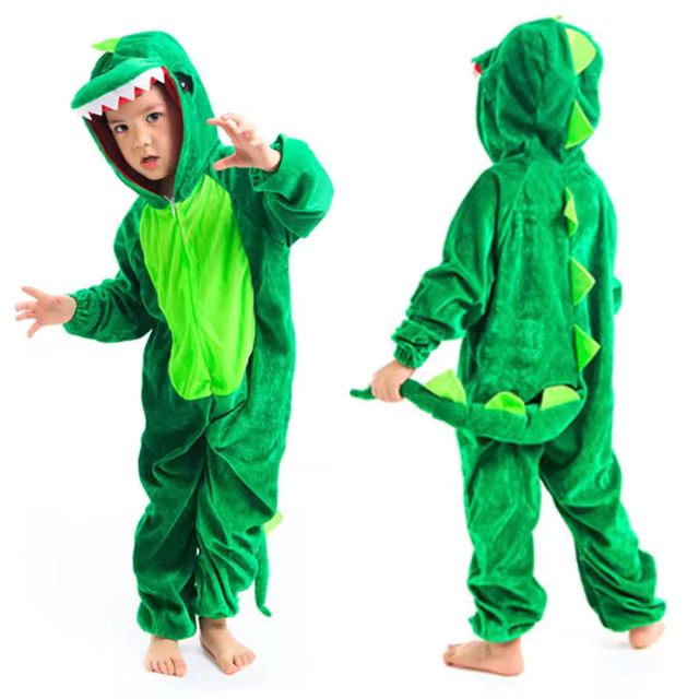 Imagen de la oferta: Disfraz de dinosaurio Kugurumi para niños, disfraz de Cosplay para niños de 2 a 4T, 4-8 años, verde y negro, juego de fiesta escolar para guardería, traje de juego de rol Umorden
