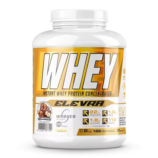 Imagen de la oferta: ELEVRA - 100% PRO Whey Protein 2kg / Esta fórmula superior de proteína de suero concentrada WHEYCO® se elabora mediante procesos de fabricación optimizados, directos al cliente final. Así se obtiene la máxima calidad al precio más competitivo del mercado
