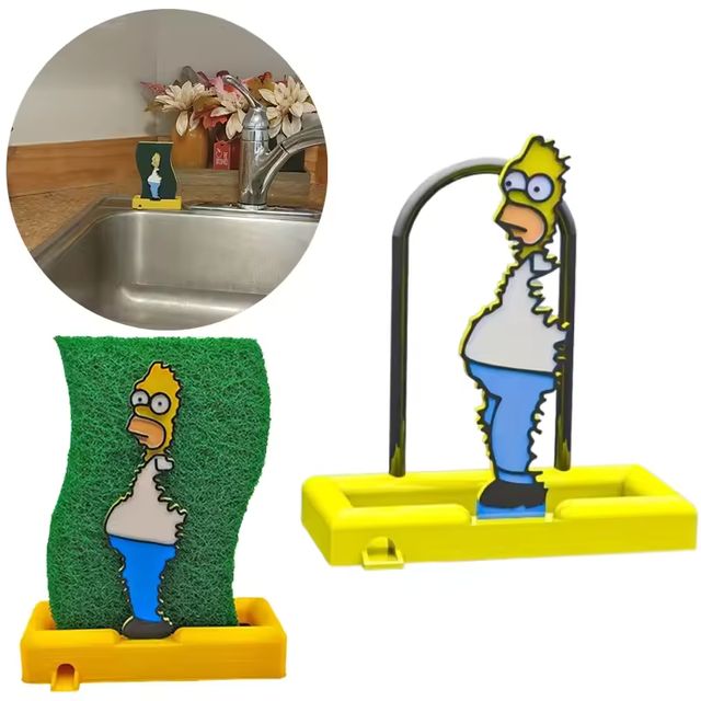Imagen de la oferta: Escurridor de esponja Simpsons, escurridor de esponja de jabón personalizado, escurridor de fregadero de cocina, organizador de esponja, estante de suministros de cocina, regalo