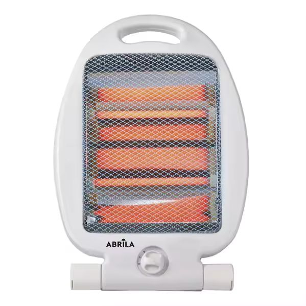 Imagen de la oferta: Estufa eléctrica de cuarzo igneo 800w blanco 2 potencias portátil con asa 2 elementos antivuelco 37,5x23,5x16cm