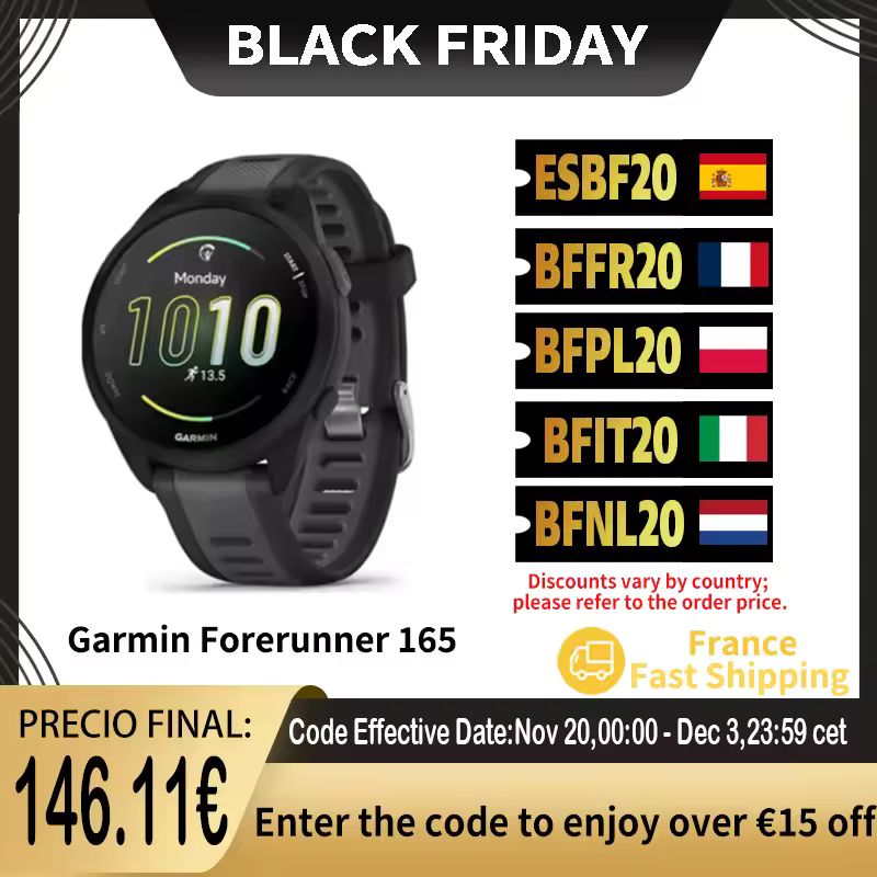 Imagen de: GARMIN Forerunner 165 sensor de buey de pulso seguimiento del estrés dinámica de carrera a base de muñeca entrenamiento cruzado de frecuencia cardíaca a base de muñeca