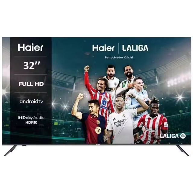 Imagen de la oferta: Haier Smart TV 32" H32K702FG OE, Pantalla Full HD con HDR10, Android TV con Google Assistant, Sonido Envolvente con Dolby Audio, HDMI, Diseño sin Marcos