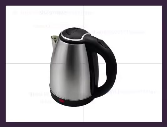 Imagen de: Hervidor de agua eléctrico de acero inoxidable de 2L, caldera aislada de doble pared de 1500W con apagado automático, olla eléctrica de agua hirviendo rápida