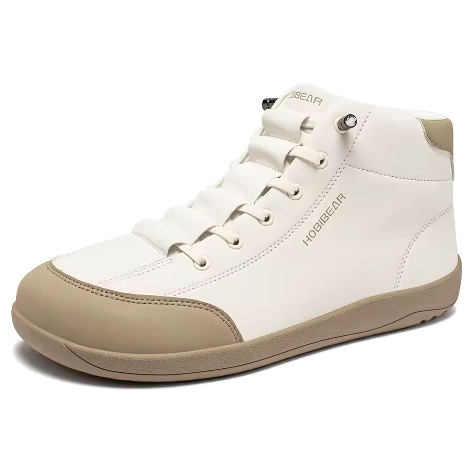 Imagen de: HOBIBEAR Zapatos descalzos de caña media para hombre y mujer, botines con punta ancha, zapatos de cuero artificial antideslizantes para exteriores