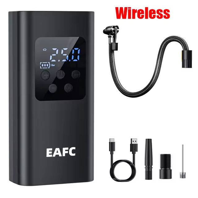 Imagen de la oferta: EAFC 150PSI Inflador de neumáticos inalámbrico Inflador de neumáticos de coche inalámbrico Digital para bolas de bicicleta de motocicleta bomba de aire de compresor portátil
