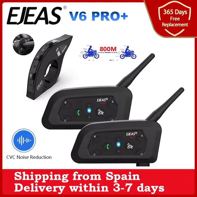 Imagen de la oferta: EJEAS V6 PRO + intercomunicador para casco de motocicleta auriculares Bluetooth soporte EUC CVC reducción de ruido impermeable IP67 tiempo de espera 260H