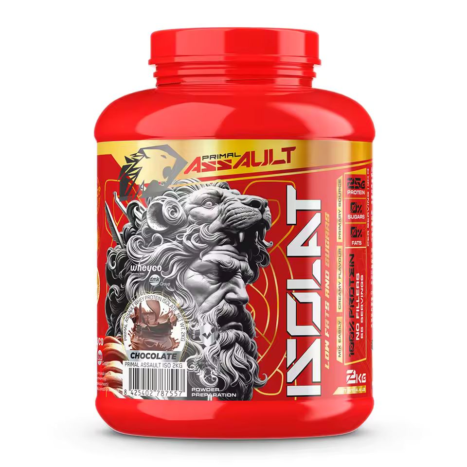Imagen de: ISOLAT de PRIMAL ASSAULT es el aislado de proteina de suero más avanzado del mercado para garantizar el máximo desarrollo de masa muscular sin grasa ni azúcares: la más alta calidad. Sin trucos ni ingredientes ocultos