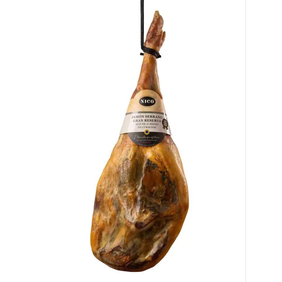 Imagen de: Nico Jamones Jamón Serrano Gran Reserva 6,5 - 7,5 Kg | Curación de mas de 14 Meses | Premio Alimentos de España 2016