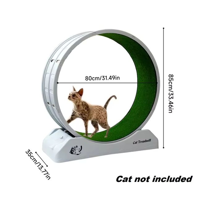 Imagen de la oferta: Juguete silencioso para cinta de correr con rueda para gato con tablero rascador, marco de rodillo para ejercicio para gatos, juguete de escalada para fitness para mascotas, 80 × 35 × 85 cm gris