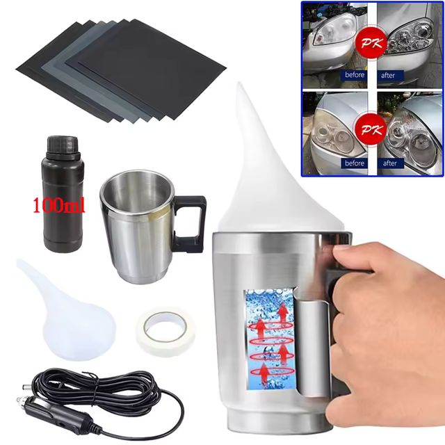 Imagen de la oferta: Kit de pulido de faros de coche, Kit de limpieza de reparación de renovación de faros de polímero líquido para restauración de faros, herramienta para automóvil, 100ML