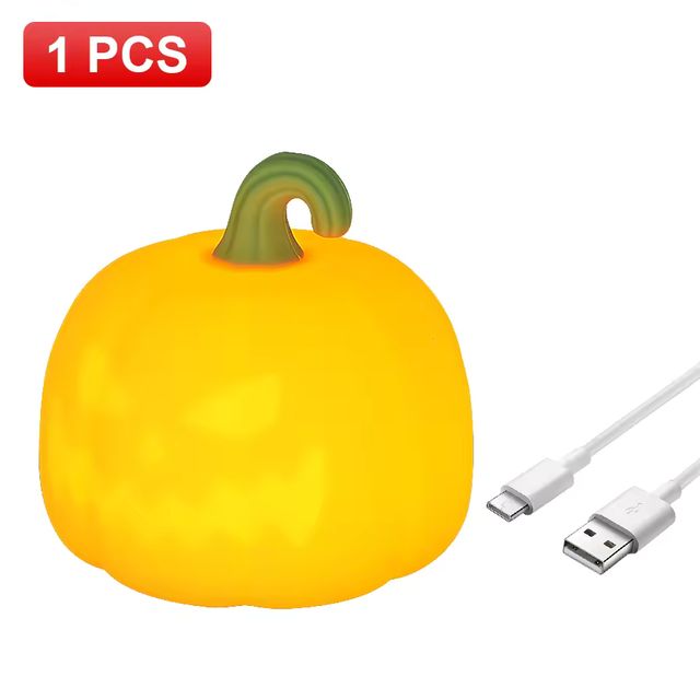 Imagen de la oferta: Lámpara de calabaza de Halloween, lámpara de calabaza de silicona súper suave, regalos de juguete para niños, luz de calabaza portátil de seguridad para decoración de dormitorio de Halloween