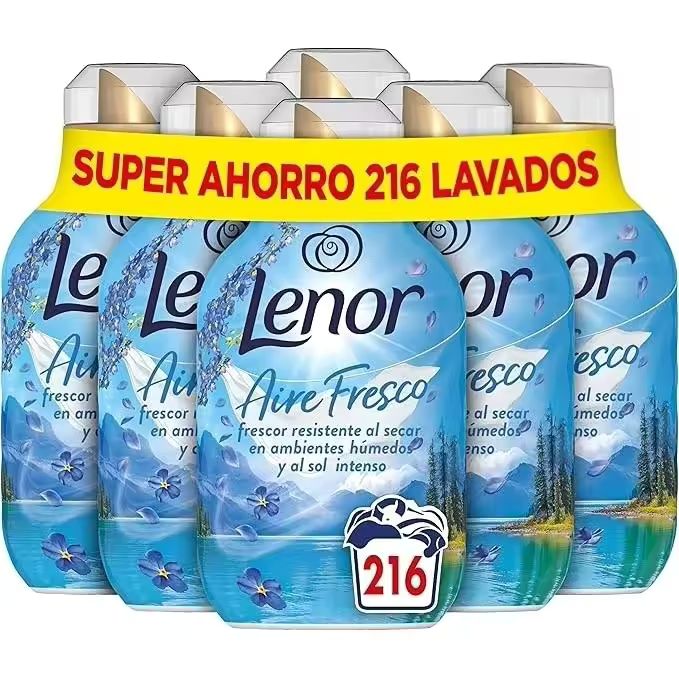 Imagen de: Lenor Aire Fresco Suavizante Para Ropa Frescor Alpino pack 6x36 total 216 Lavados, 504ml, Frescor Resistente Al Secar En Ambientes Húmedos O Al Sol Intenso