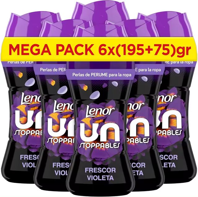 Imagen de la oferta: LENOR UNstoppables Perlas de Perfume para la Ropa, 133 Lavados (6 x 270g), Suavizante con Fragancia Violeta Fresca, Potenciador de Frescor