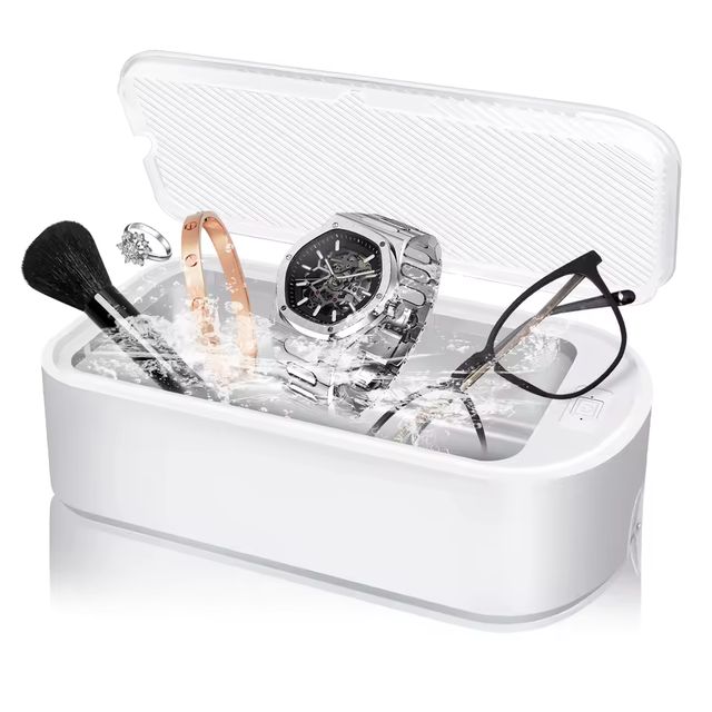 Imagen de la oferta: Limpiador ultrasónico, máquina de limpieza doméstica portátil de 650ml 48000Hz, máquina limpiadora de joyas para anillos, gafas, brochas de maquillaje