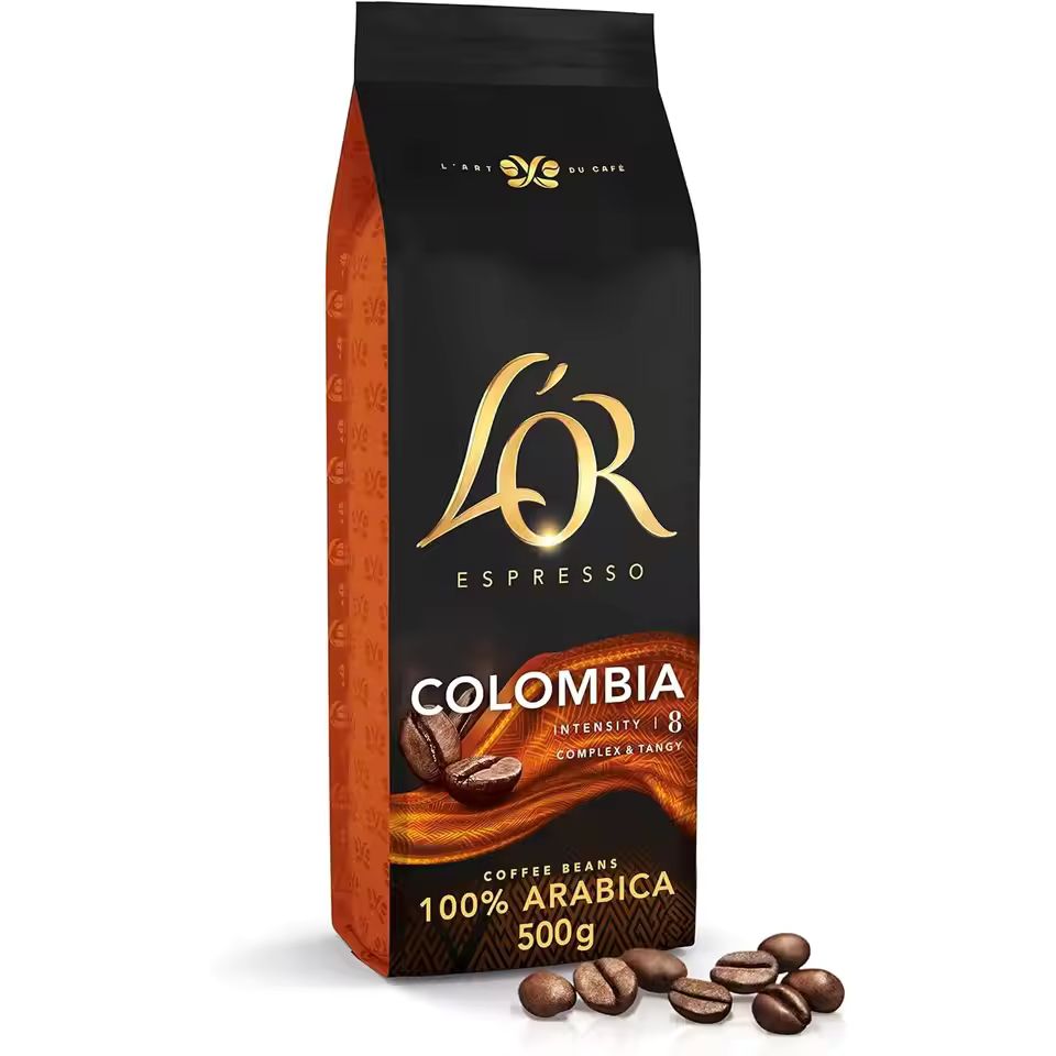 Imagen de: L'OR 2x500g Espresso Colombia Café en Grano Natural 100% Arábica-L'OR 2x450 gr Espresso Café Grano Passione Rossa Maranello Espresso-L'OR 2*500g Espresso Brazil Café en Grano Natural 100% Arábic-a