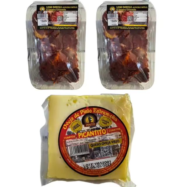 Imagen de la oferta: PINTO- (2 bandeja lomo lonchas rota 1000g+queso oveja picantito700g)