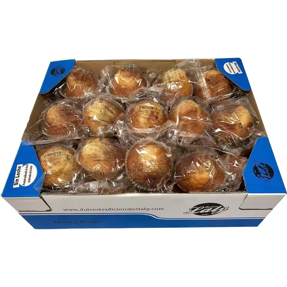 Imagen de: N / Magdalenas Sin Azúcar y Sin Lactosa - Laly - Caja 1,8 Kilos - Magdalenas Artesanas Sin Azúcar - Sin Lactosa - Sin Azúcar Añadido - Delicioso Sabor