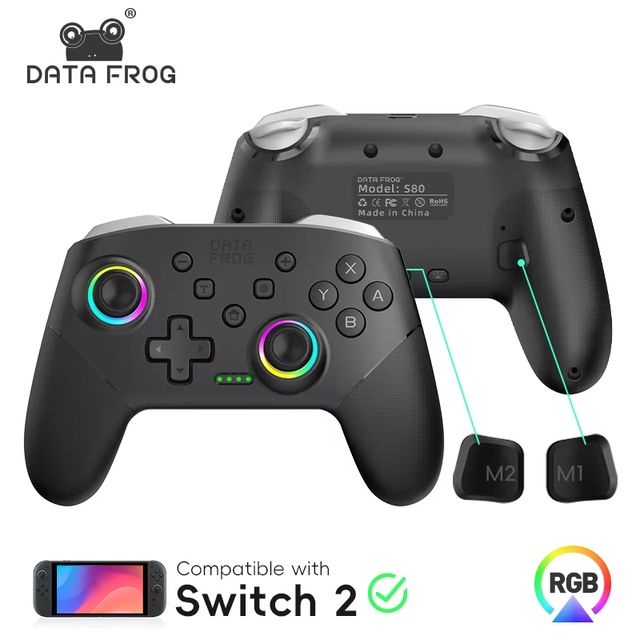 Imagen de la oferta: DATA FROG-controlador inalámbrico Switch Pro para Switch/Switch, Joystick programable OLED para PC, Gamepad para Switch 2