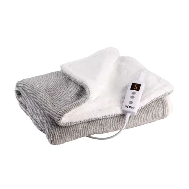 Imagen de la oferta: Solac Manta Electrica Kalmar 120W, 150x90cm, 8 Niveles Temperatura, Temporizador 9h, Autoapagado, Protección Sobrecalentamiento, UltraSuave, Apto Lavadora 30ºC (Conector Extraíble), Calor Homogéneo