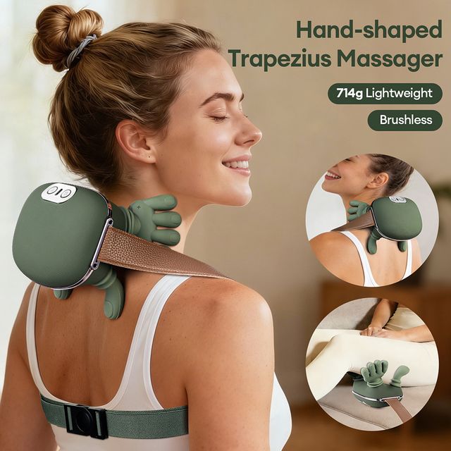 Imagen de la oferta: Masajeador biónico 4D para dedos, cuello y hombros, inalámbrico, Trapezius Cervical, masaje para amasar, chal, Motor sin escobillas, masajeador de cuello